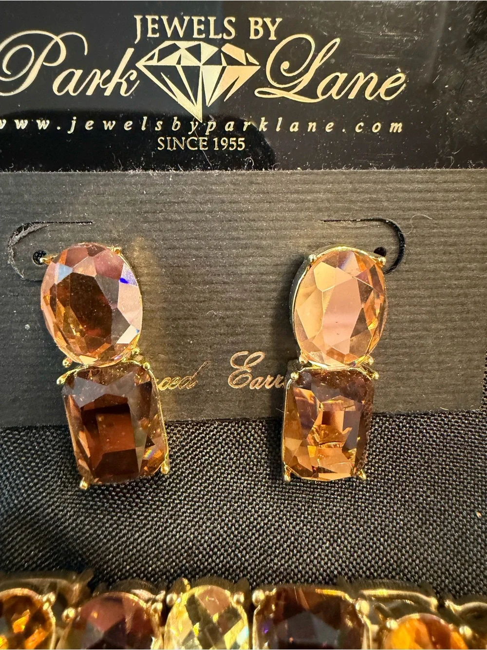 Park Lane Amber Crystal Statement Bracelet & Earrings Set Retired